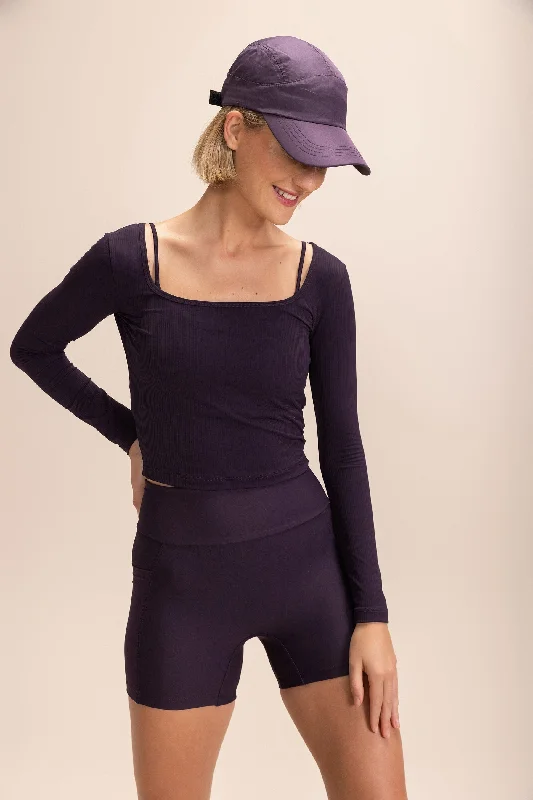 Yoga Tops with Customizable Fit for Every Body -ML Ribbed T-shirt