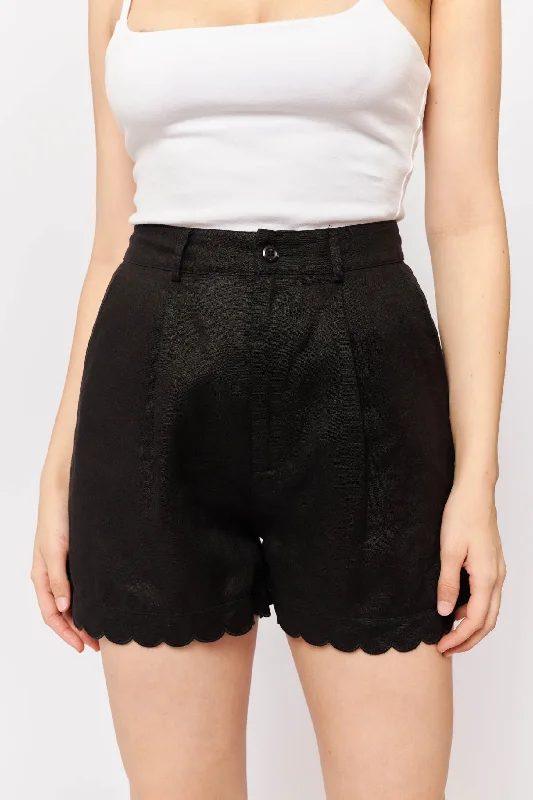 Yoga Shorts for Maximum Freedom of Movement -Mod Short In Black Linen