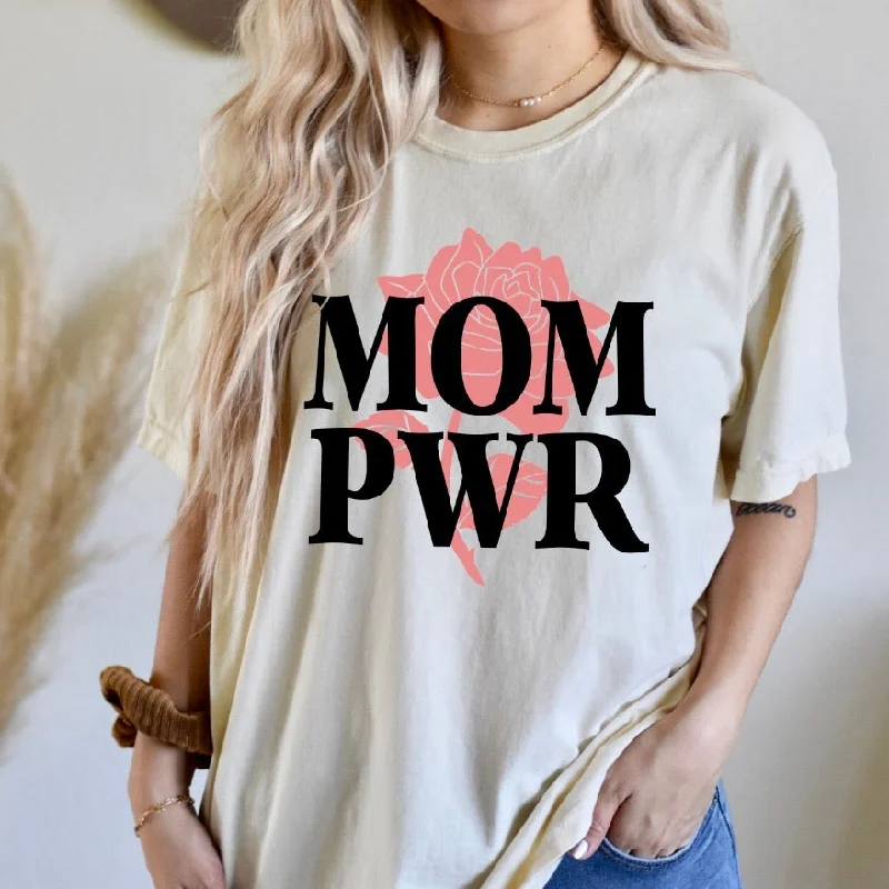 Colorful Yoga Tops -MOM PWR • Natural Tee Shirt