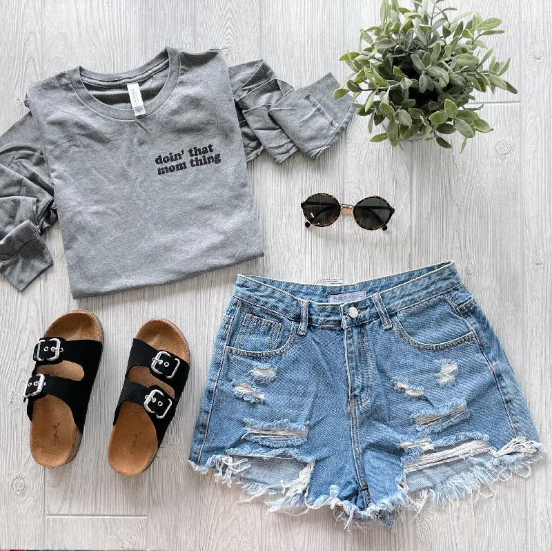 High-Neck Yoga Tops for Flexibility -Mom Thing • Long Sleeved