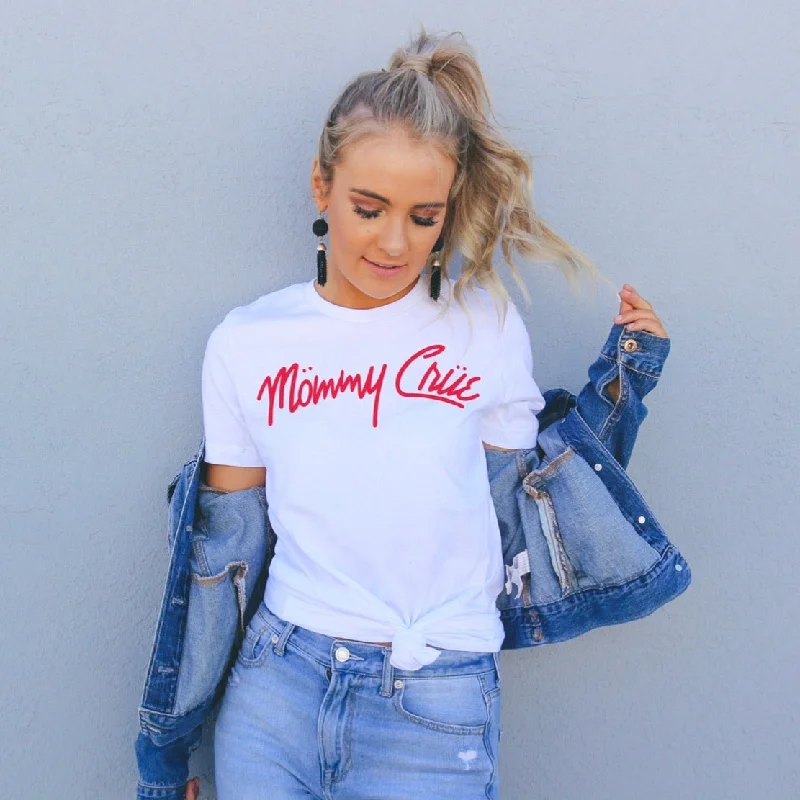 Loose Yoga Tops for Relaxing -Mommy Crue • White Tee