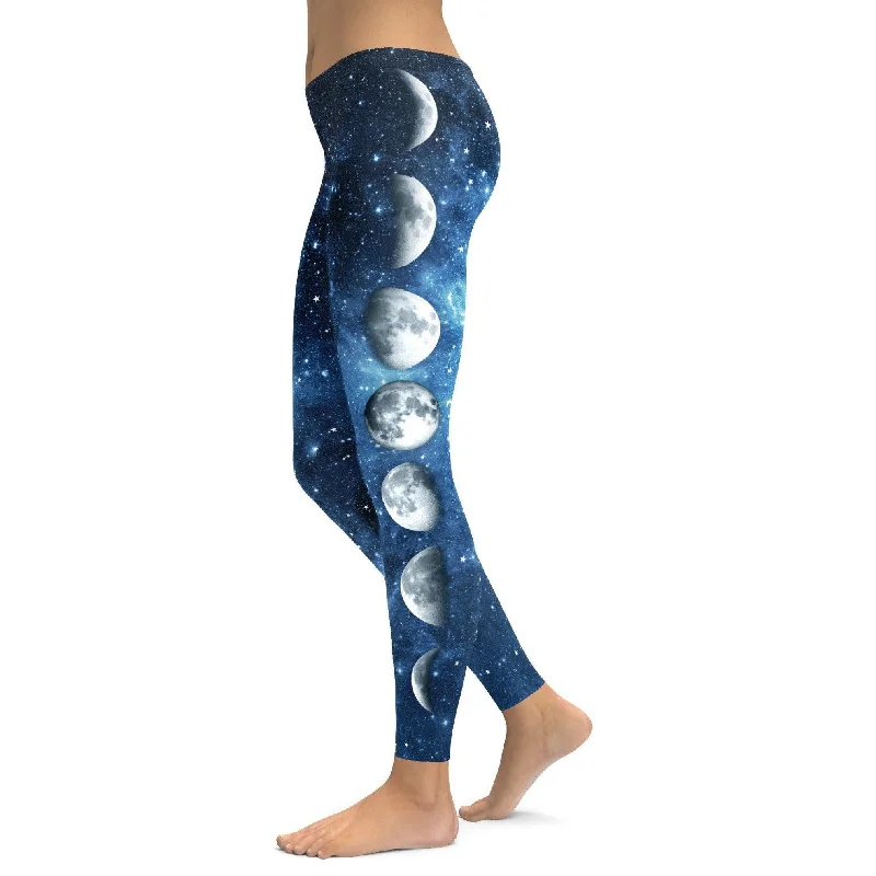 Yoga Pants for Flexibility -Moon Phases Leggings