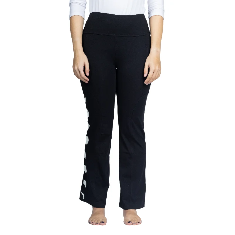 Yoga Pants for Intense Yoga Practice -Moon Phases Yoga Pants with Pockets