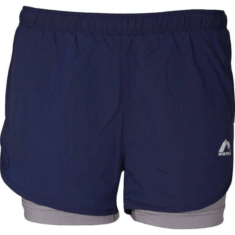 Women's Yoga Shorts for Studio Use -More Mile Conquer 2 in 1 Womens Running Shorts - Navy Women's Yoga Shorts for Studio Use -More Mile Conquer 2 in 1 Womens Running Shorts - Navy