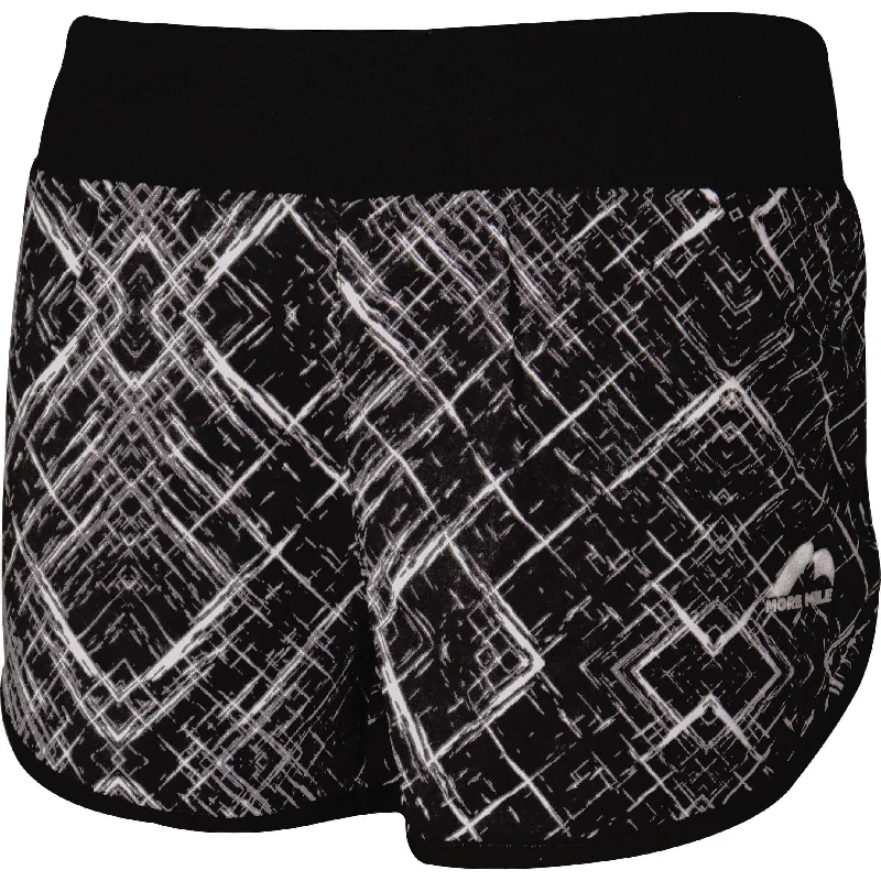 Yoga Shorts for Better Stretch -More Mile Go For It Womens Running Shorts - Black