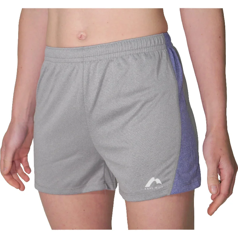 Compression Yoga Shorts for Flexibility -More Mile Marl Jersey Womens Training Shorts - Grey