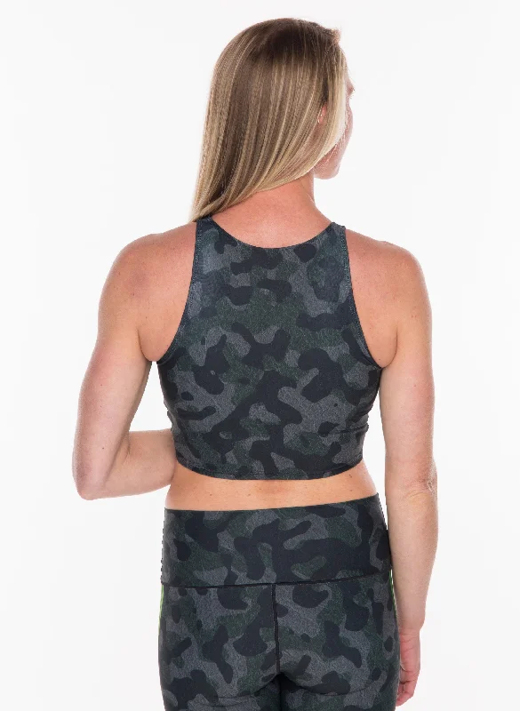 Yoga Pants for Yoga and Fitness -Moss Camo Redux Crop Top *FINAL SALE*