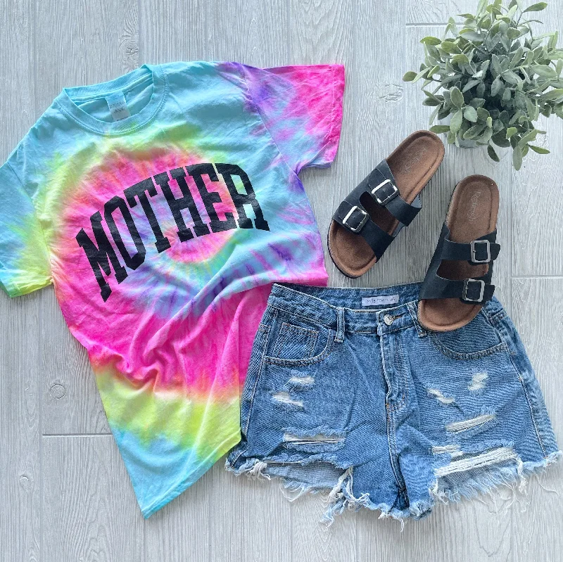 V-Neck Yoga Tops for Comfort -MOTHER • Blast Tie Dye