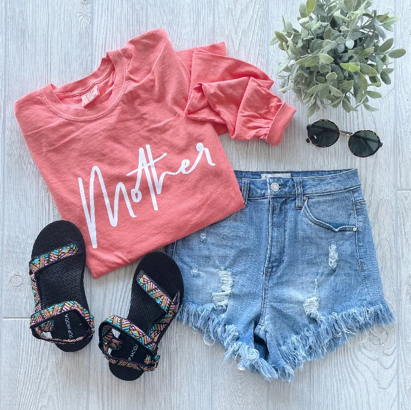 Stylish Yoga Tops for Women’s Fitness -Mother • Coral Long Sleeve