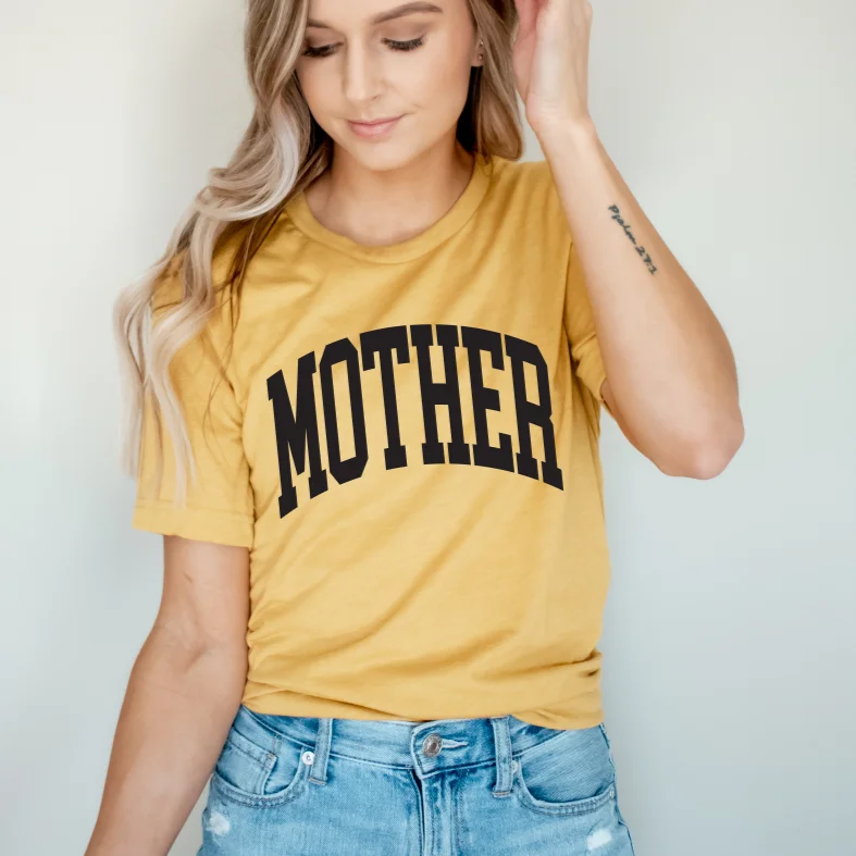 Stylish Yoga Tops for Fitness Classes -MOTHER • Mustard Tee