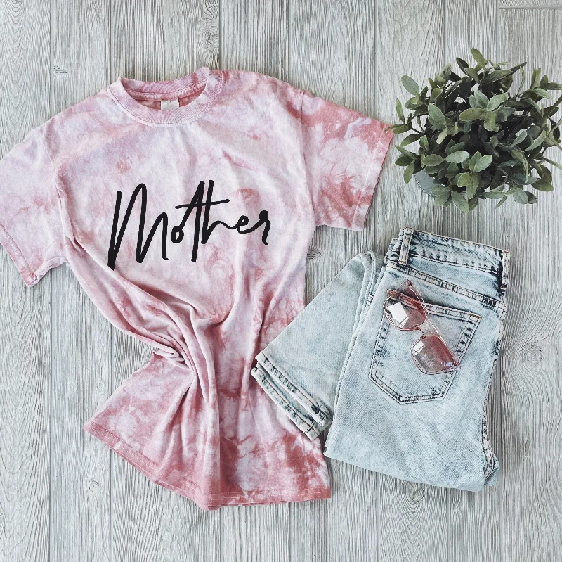 Women's Yoga Tops for Seamless Movement -Mother Tee • Rose Gold Tie Dye
