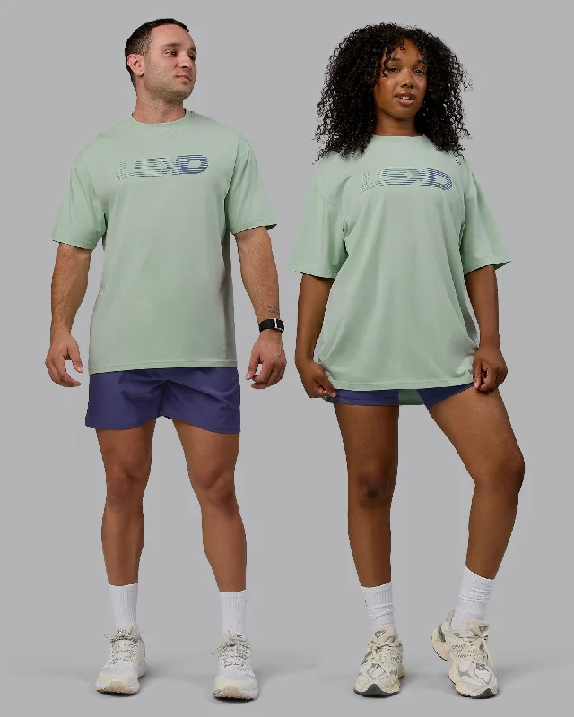 Yoga Tops with Flexible Fit -Unisex Motion FLXCotton Tee Oversize - Surf Spray-Royal Purple