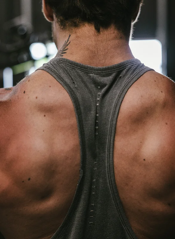Yoga Tops with Relaxed Fit for Movement -MOTO DISTRESSED STRINGER - BLACK