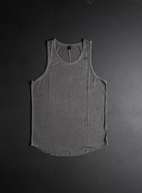 Women's Yoga Tops with Ribbed Fabric -MOTO TANK - BLACK