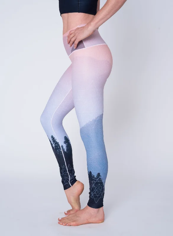 Yoga Pants for Flexibility and Style -Mountain Twilight Yoga Pants