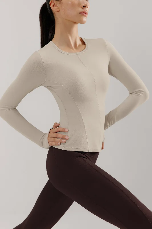 Yoga Tops for Softness and Comfort -Mousse Long Sleeve Sports Top