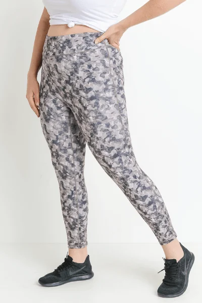 Yoga Pants for Improving Flexibility -Multi Greys Full Legging, Print (Mono B)