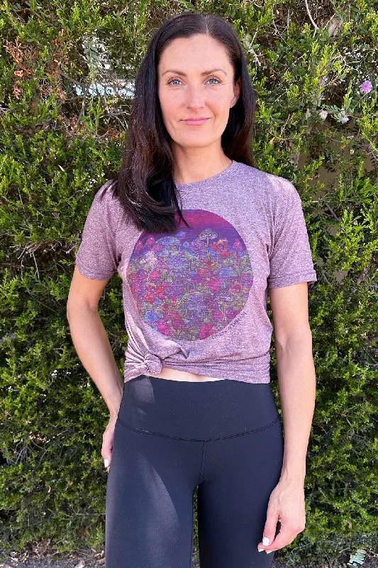 Yoga Tops with Relaxed Fit for Everyday Wear -ENTHEOGENIC MUSHROOM MENAGERIE High Performance Crew Neck Yoga Tops with Relaxed Fit for Everyday Wear -ENTHEOGENIC MUSHROOM MENAGERIE High Performance Crew Neck