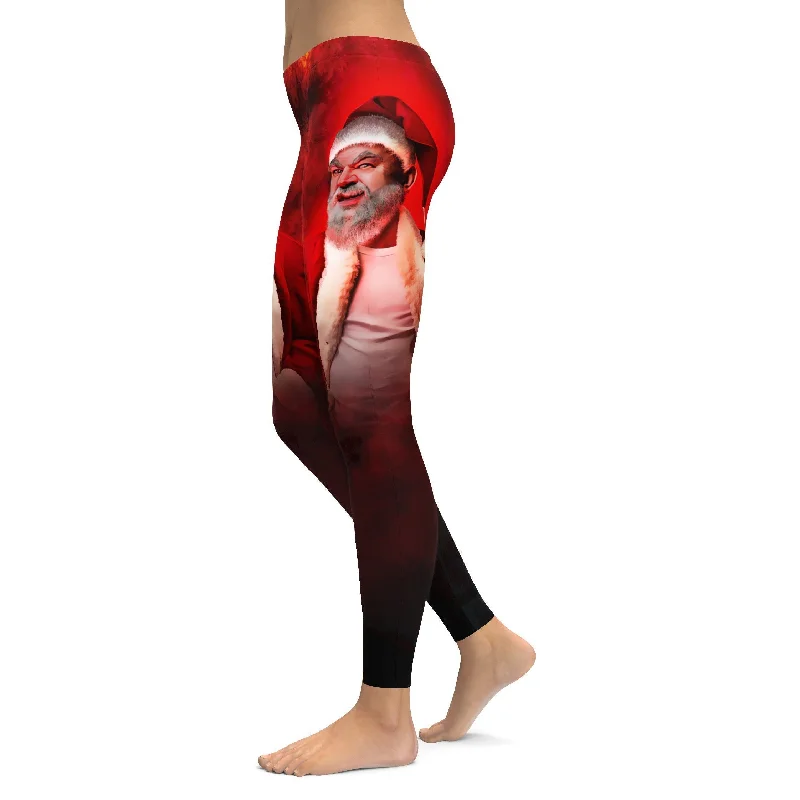 Comfortable Compression Yoga Pants -Nasty Santa Christmas Leggings