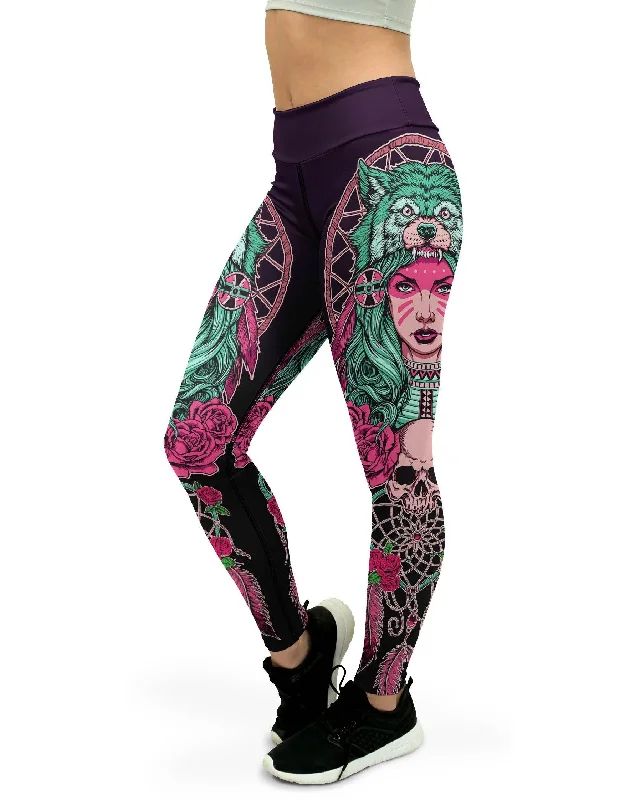 Yoga Pants for Better Range of Motion -Native American Warrior Yoga Pants