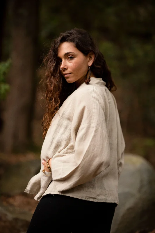 Soft Yoga Tops for Women -Natural Flare Jacket - Light Gray