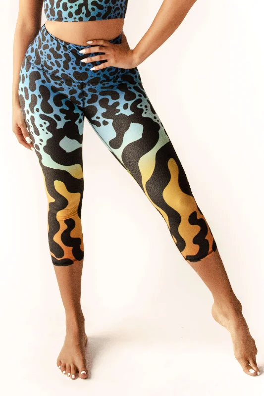 Workout Yoga Pants -Natures Poison Printed Yoga Crops