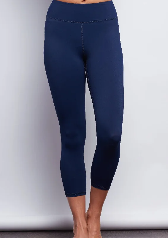 Yoga Pants for Flexibility and Style -Nautical Navy Sculpt Crop Legging