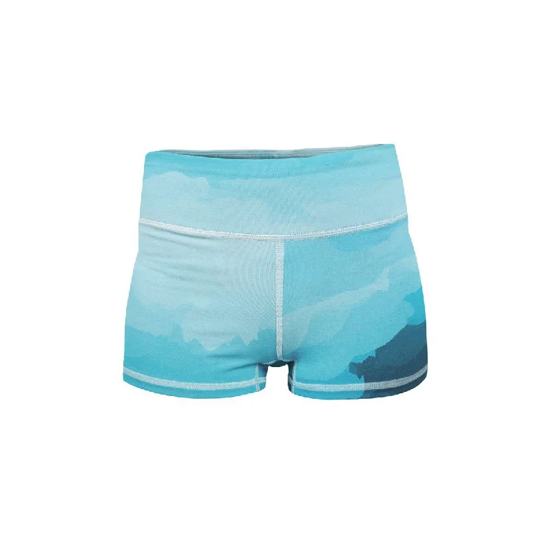 Flattering Yoga Shorts for Women -Nautical Storm Yoga Shorts