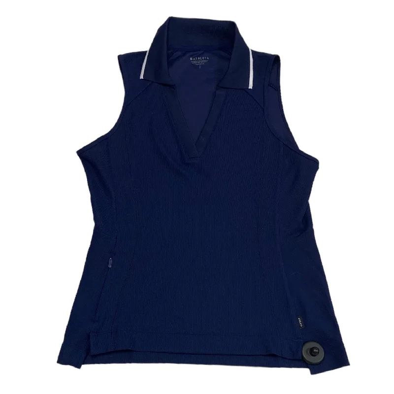 Women's Yoga Tops for Warm Weather Practice -Navy Athletic Tank Top Athleta, Size S