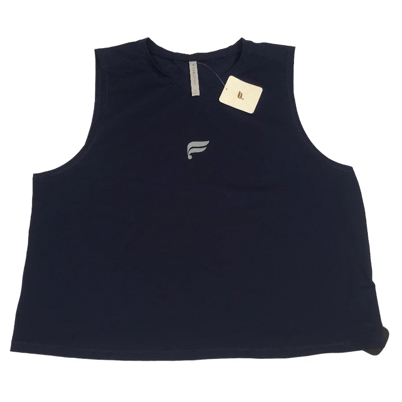 Lightweight Yoga Tops for Summer -Navy Athletic Tank Top Fabletics, Size Xl