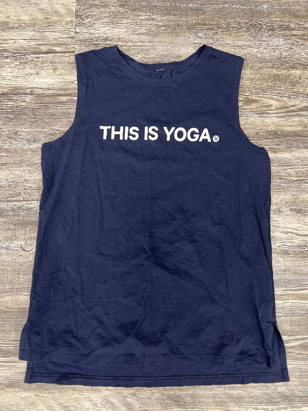 Fashionable Yoga Tops for Fitness -Navy Athletic Tank Top Lululemon, Size S