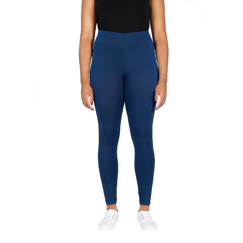 High-Waisted Yoga Pants for Better Support -Navy Blue Adults Leggings with Pockets