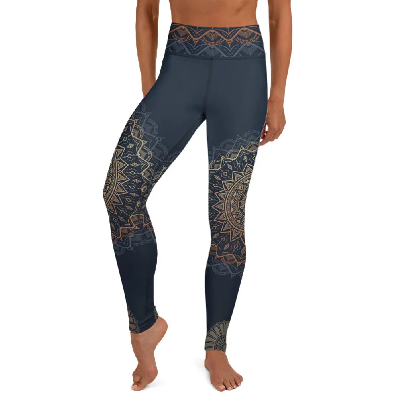 Yoga Pants for Performance and Style -Royal Mandala High Waist Yoga Leggings