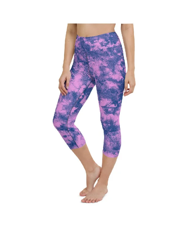 Yoga Pants for Meditation -Navy Glaze Yoga Capris