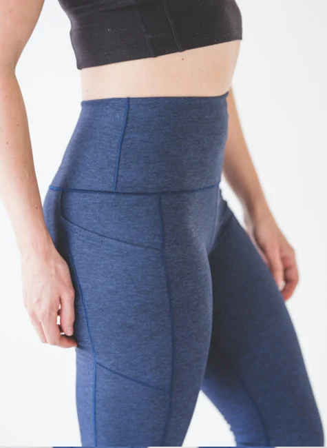 Yoga Pants for Relaxing and Posing -Navy Wander Pocket Yoga Pants *Final Sale*