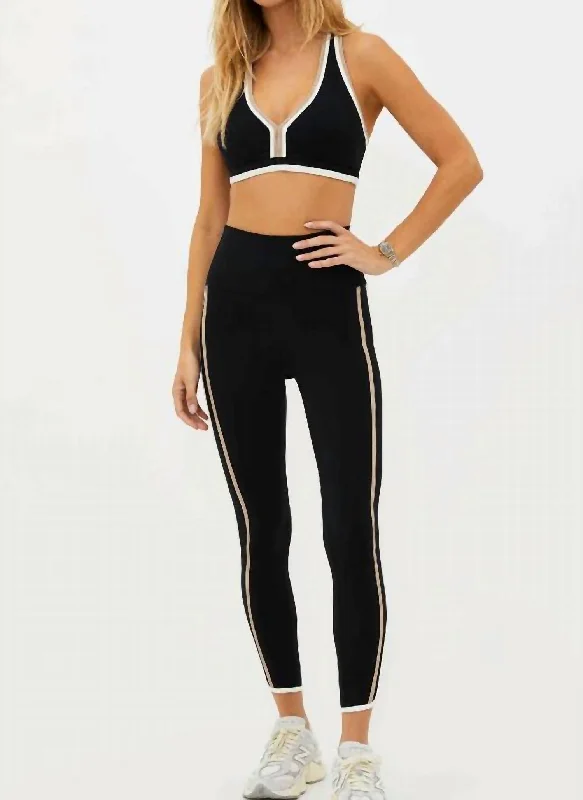 High-Waisted Yoga Shorts for Support -Nella Legging Pants In Black