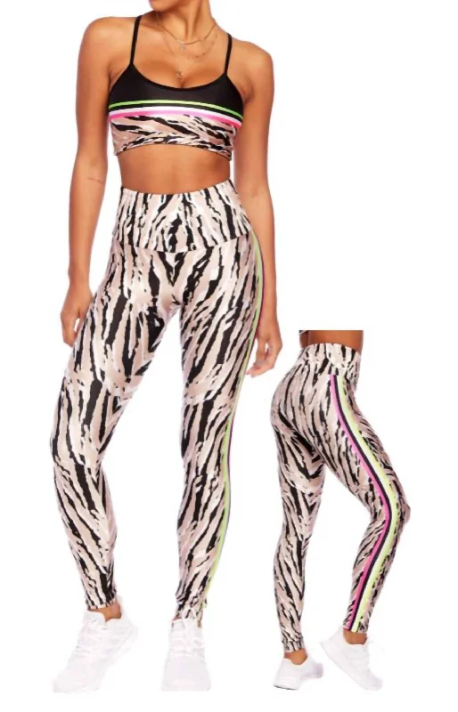 Yoga Shorts for Active Lifestyles -Neon 7/8 Leggings In Nude Tiger