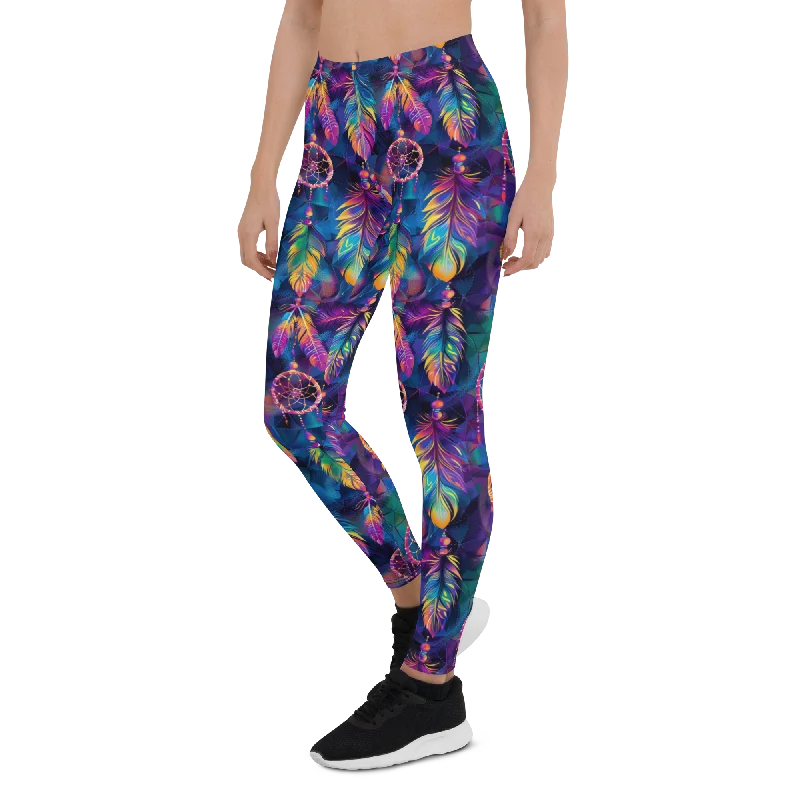 Yoga Pants with Full Support -Neon Dreamcatcher Leggings