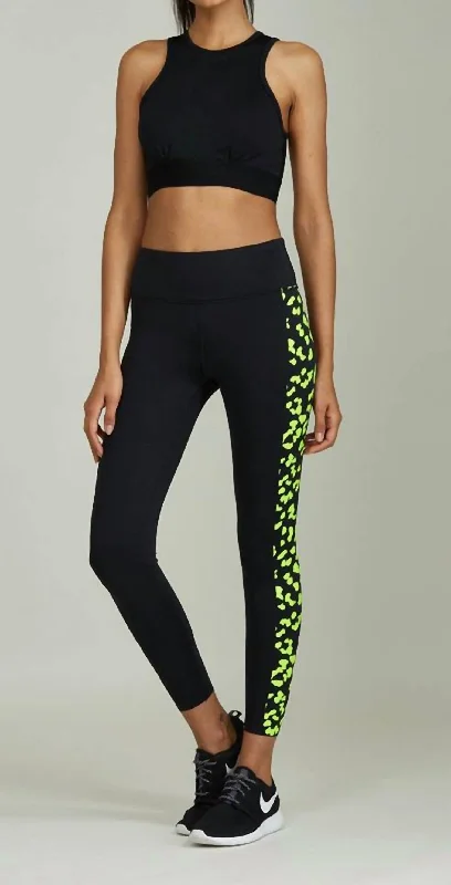 Yoga Shorts for Women’s Yoga Practice -Neon Leopard Legging In Black