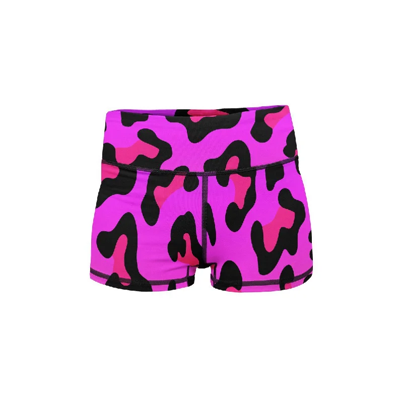 Yoga Shorts for Low-Impact Activities -Neon Leopard Yoga Shorts