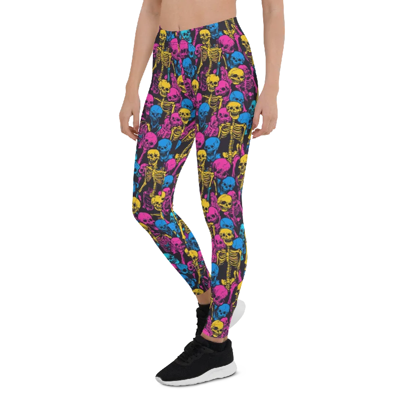 Yoga Pants for Intense Practice -Neon Skeleton Leggings