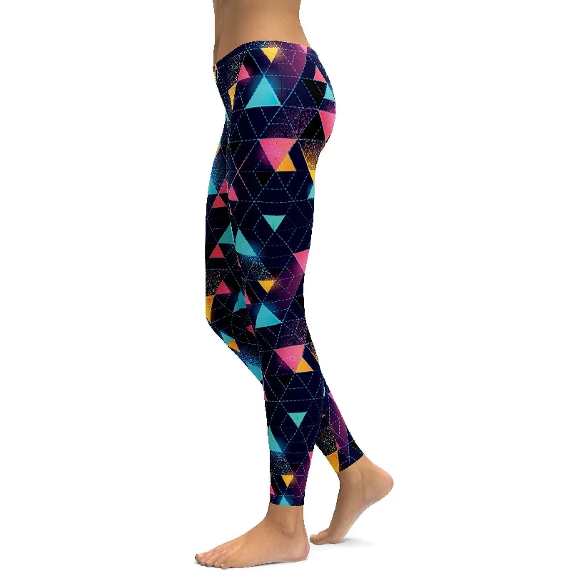 Yoga Pants for Hot Yoga Sessions -Neon Triangle Rave Leggings