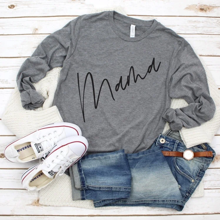 Yoga Tops for Core Fitness Training -Mama Diagonal • Long Sleeved