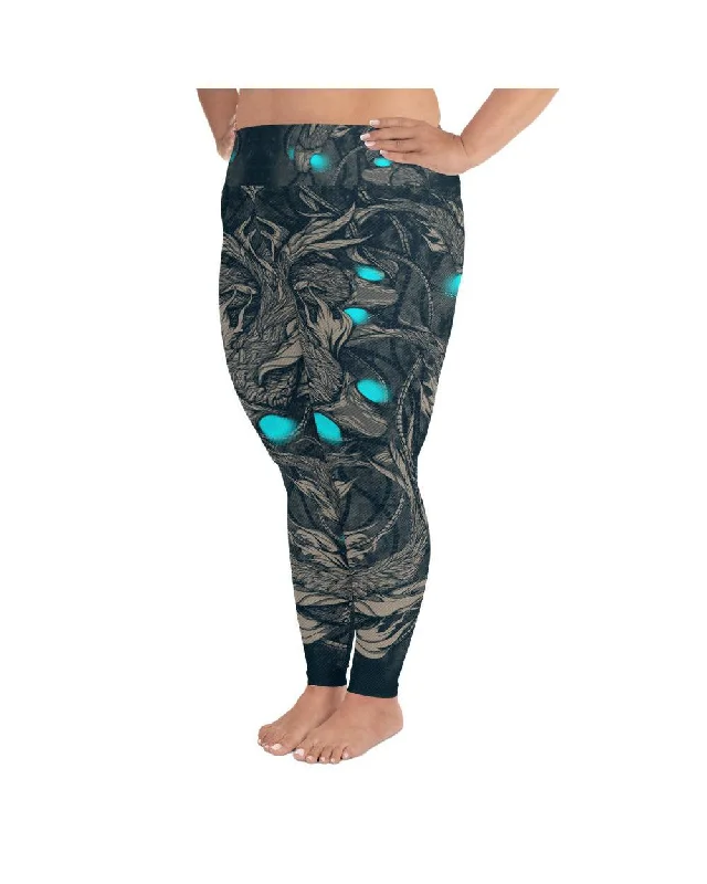 Performance Yoga Pants for Strength -Night Fish Plus Size Leggings