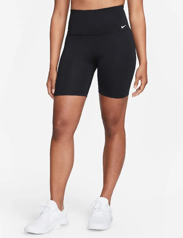 Yoga Shorts for Hot Yoga Practice -Dri-FIT One 7" Biker Shorts - Black/White
