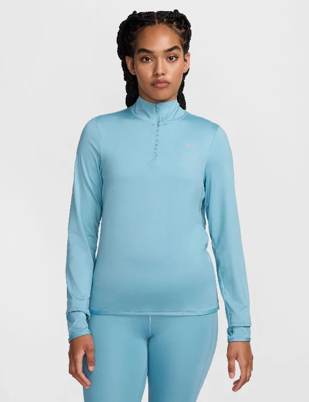 Yoga Tops for Intense Yoga Workouts -Swift UV 1/4-Zip Running Top - Denim Turquoise