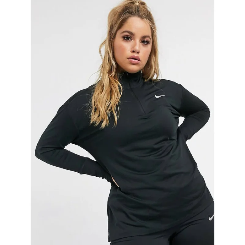 Women's Yoga Tops for Deep Stretching -Nike Element Running Top Black  AO8125-010 Women's