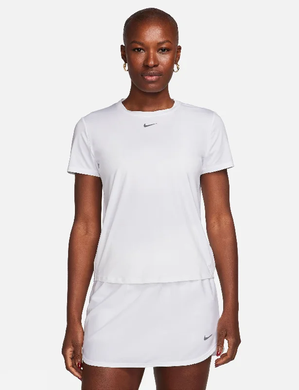 Women's Yoga Tops with Stretch Fabric -One Classic Dri-FIT Short-Sleeve Top - White/Black
