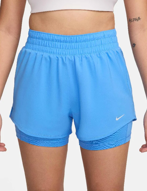 Yoga Shorts for Yoga and Stretching -One Dri-FIT 2-in-1 Shorts - University Blue/Reflective Silver Yoga Shorts for Yoga and Stretching -One Dri-FIT 2-in-1 Shorts - University Blue/Reflective Silver