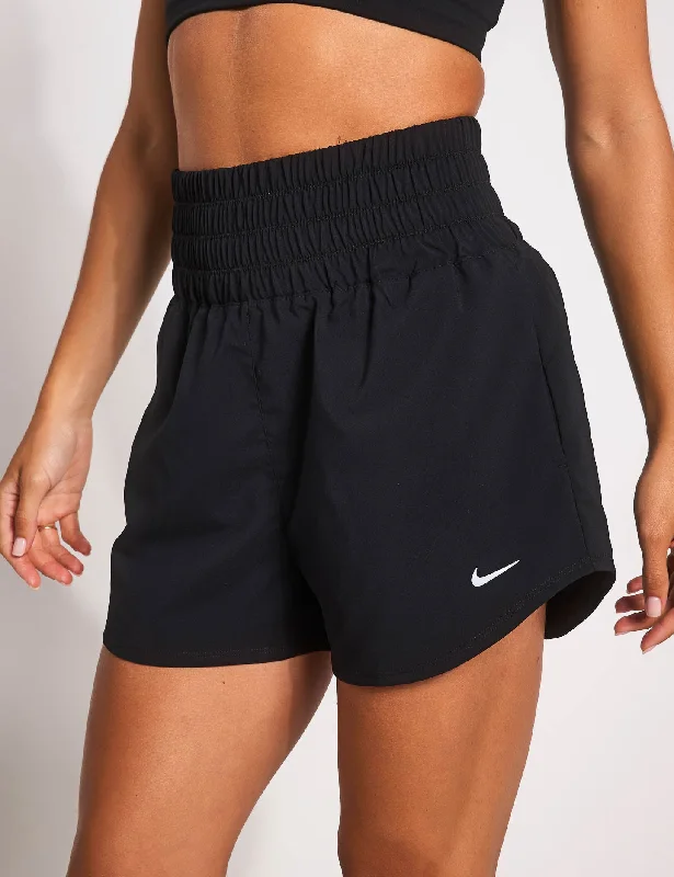 Yoga Shorts for Intense Flexibility -One Ultra High 3" Brief-Lined Shorts - Black